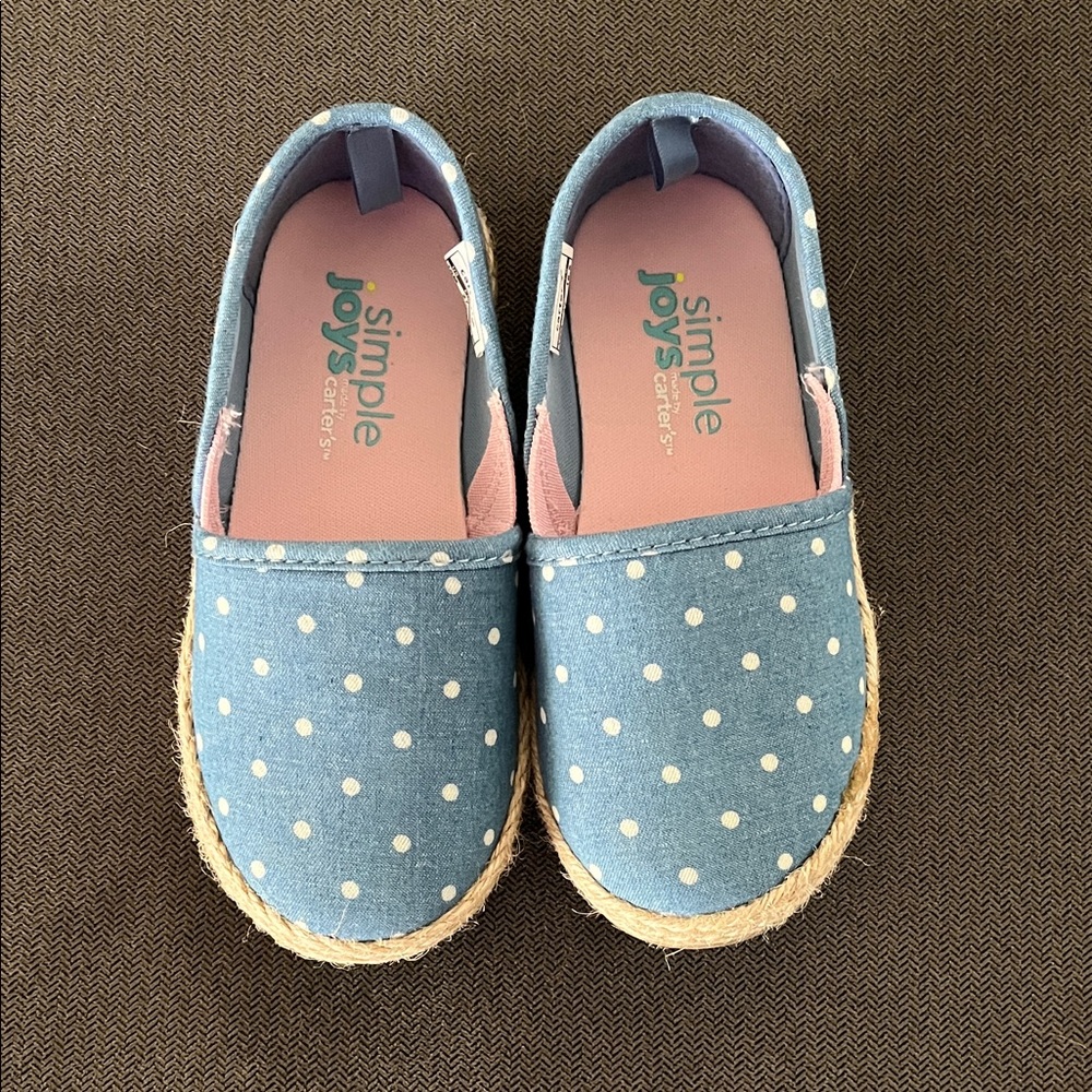 Simple Kids Blue Polka Dot Slippers